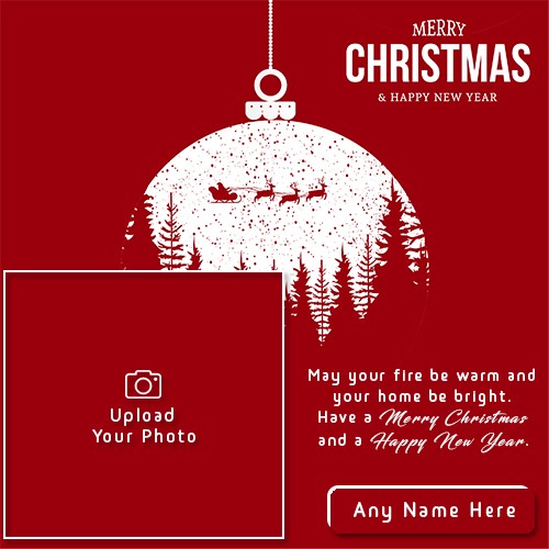 Merry Christmas Holiday 2025 Card Photo Frame With Name