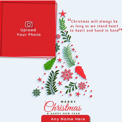 Make Name On Christmas Day 2025 Card With Photo Frame