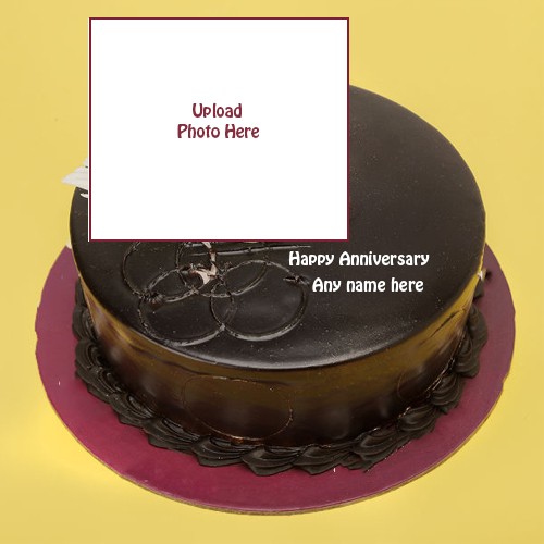 Name On Anniversary Cake With Photo