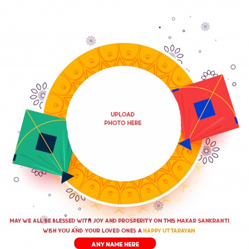 Make Name On Makar Sankranti Uttarayan 2025 Photo Frame Download