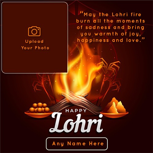 Make Name On Lohri 2025 Wishes Photo Frame Free Download