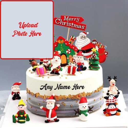 Christmas Birthday Cake With Name And Photo