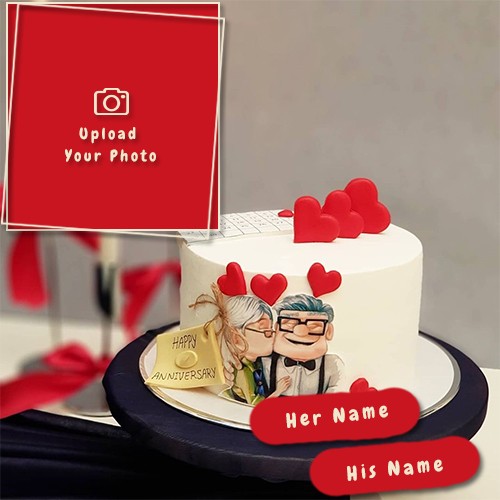Marriage Anniversary Cake Photo With Name In Heart