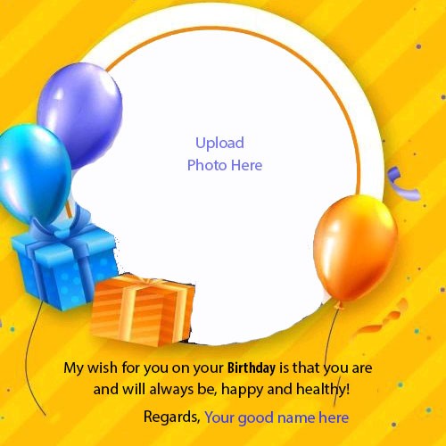 Free Personalised Birthday Card Photo With Name