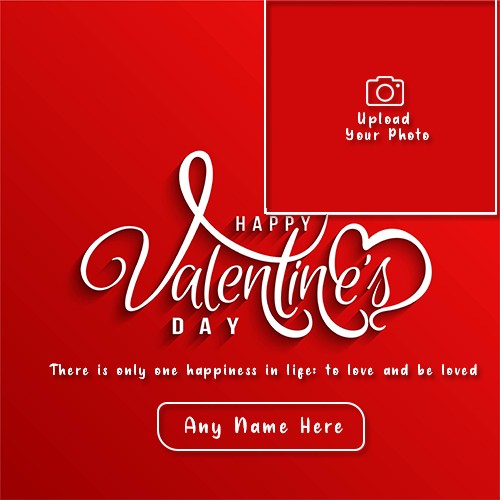 Valentine Day Card Message Saying Photo With Name