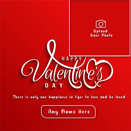 Valentine Day Card Message Saying Photo With Name
