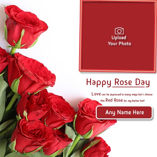 Red Rose Good Morning Photo Frame With Name