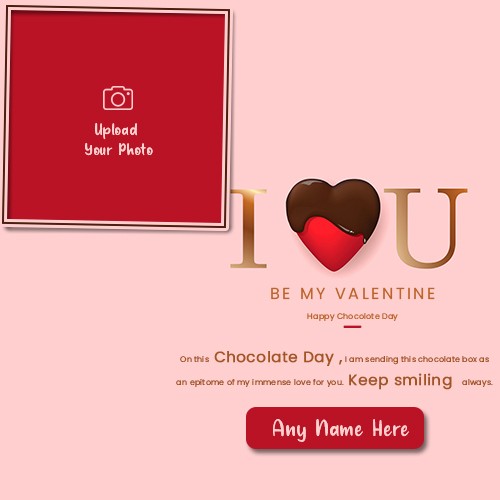Chocolate Day Photo Love Frame With Name