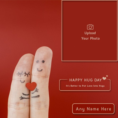 12th Feb Hug Day Photo Frame With Name