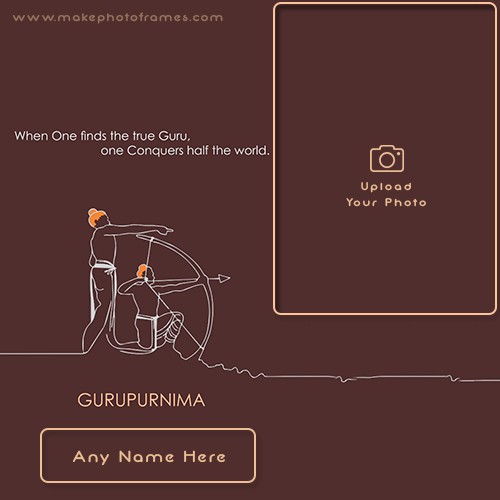 Creative Happy Guru Purnima Wishes Card Photo With Name