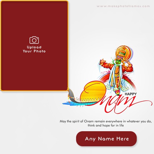 Happy Onam Festival Wishes 2025 Card With Name And Photo