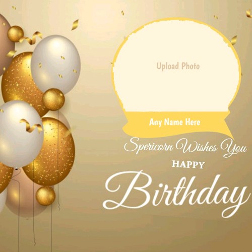 Happy Birthday Greeting Card With Name And Photo Edit