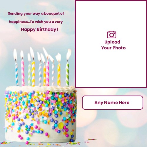 Birthday Cake Photo With Candles Name Write
