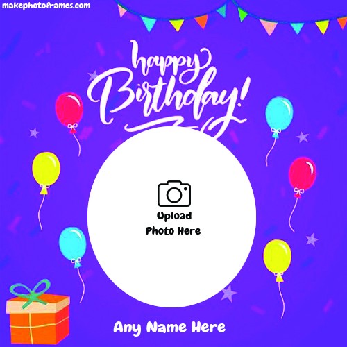 Write Name On Birthday Card Photo With Balloon For Sister