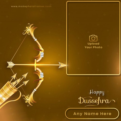 Happy Dussehra Vijayadashami 2025 Wishes Card Photo With Name Editor
