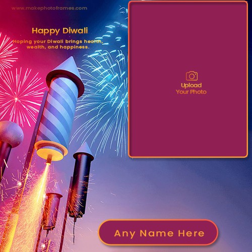 Diwali 2025 Crackers Photo Frame Editor With Your Name