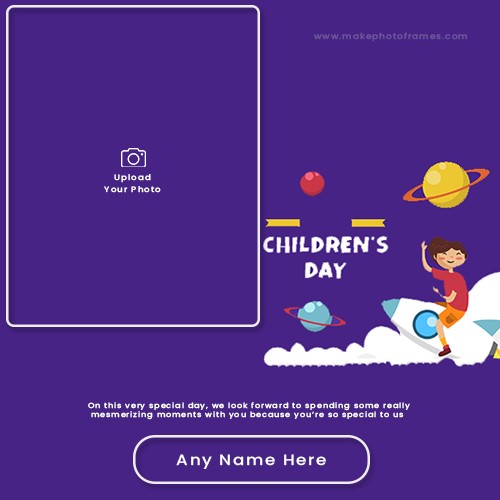 Advance Children's Day 2025 Wishes Photo Frame With Name