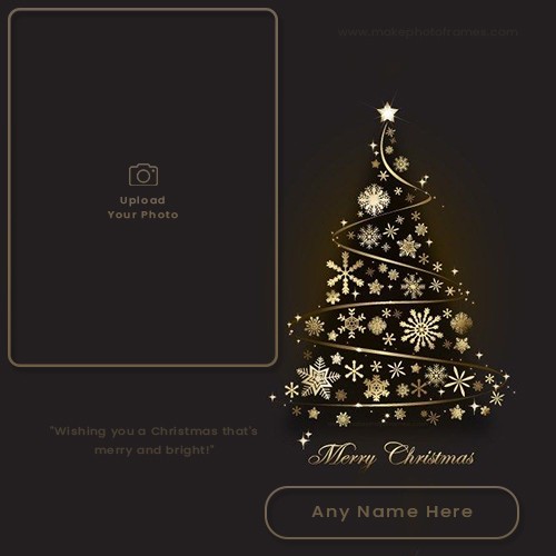 Merry And Bright Photo Christmas Card With Name