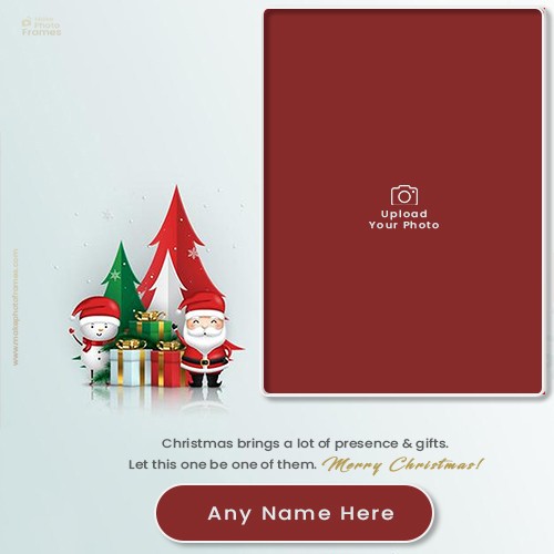Christmas Santa Claus Frame For Picture With Name