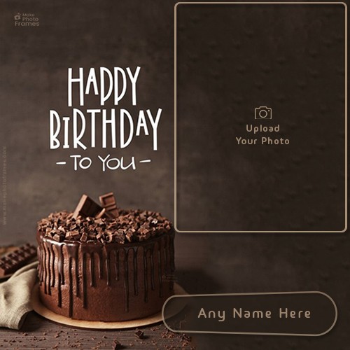 Chocolate Birthday Truffle Cake With Name And Photo Edit