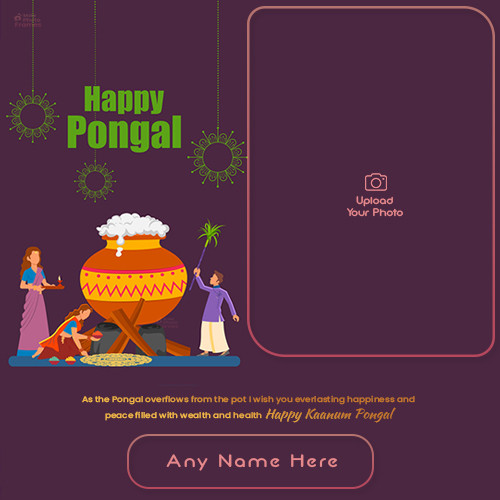 Happy Kaanum Pongal 2025 Images With Name And Photo Editor