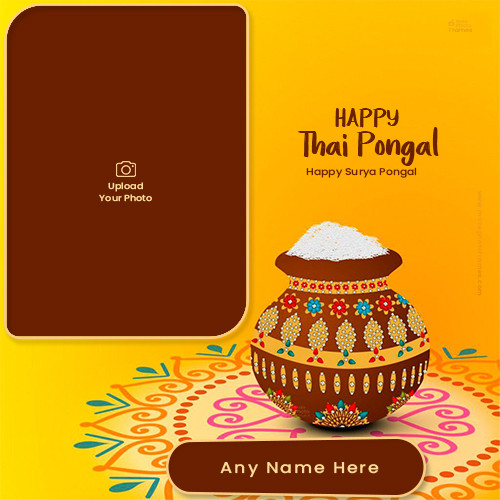 Happy Thai Pongal And Surya Pongal 2025 Card With Name And Photo Editor