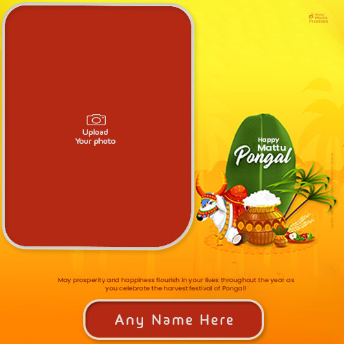 Wish You Happy Mattu Pongal 2025 Photo Frame In Advance