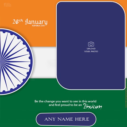26 January 2025 Flag Image With Name And Photo