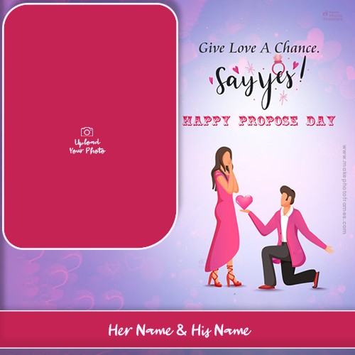 Happy Propose Day 2025 Photo Frame Download With Name