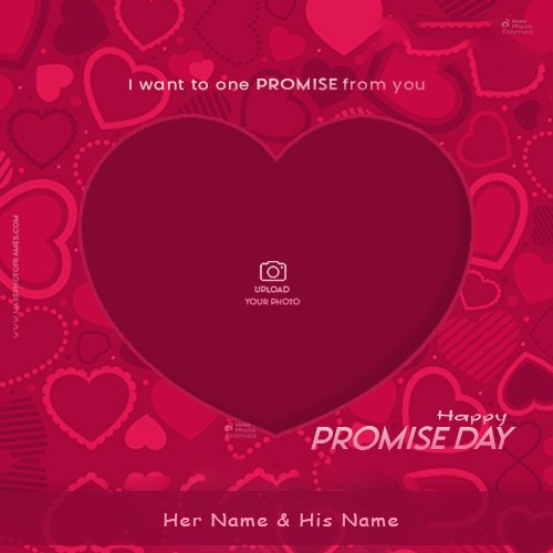 Happy Promise Day 2025 I Love You Photo Frame With Name