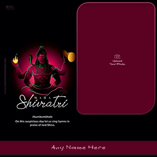 2025 Shivratri Shiv Shankar Photo Frame With Name