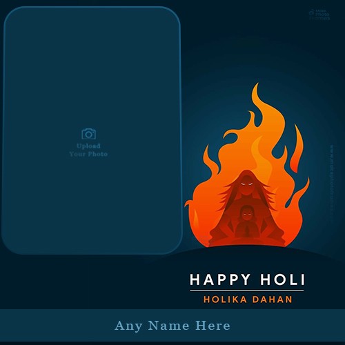 Wish You Happy Holika Dahan Photo Frame With Name