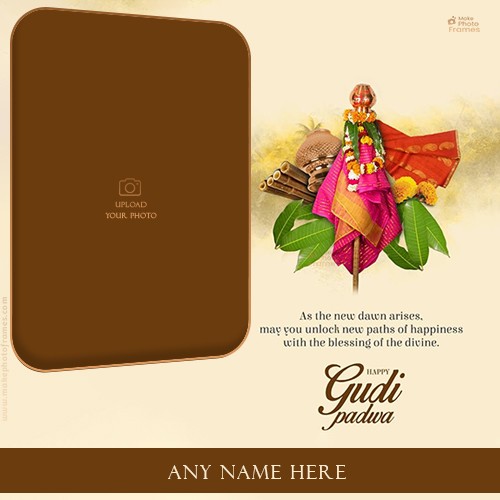 Gudi Padwa Marathi Festival 2025 Card With Name And Photo Edit