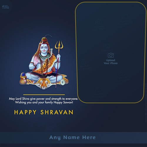 Happy Shravan Maas 2025 Card With Photo And Name Edit