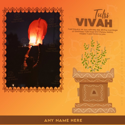 Tulsi Vivah And Dev Diwali 2025 Card With Photo And Name