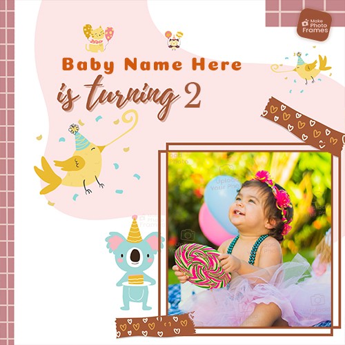 2nd Birthday Photo Frame With Name
