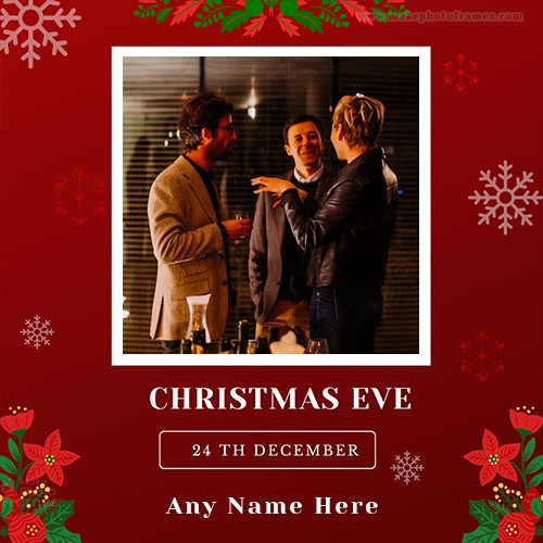 24 December Christmas Eve 2025 Photo Frame With Name