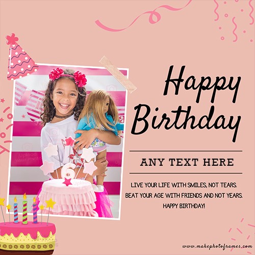 Birthday Cake Card With Name And Photo Edit