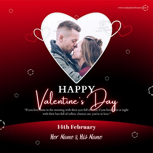 14 Feb Valentine Day 2025 Greeting Card With Name Photo Create