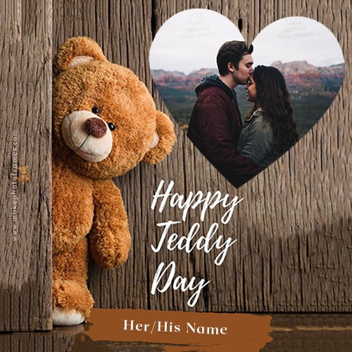 Personalized Teddy Bear Photo Frame Editor For Lovers
