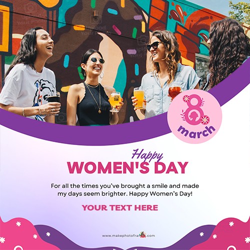 Make Photo Frame Happy Women's Day 2025 With Name Download