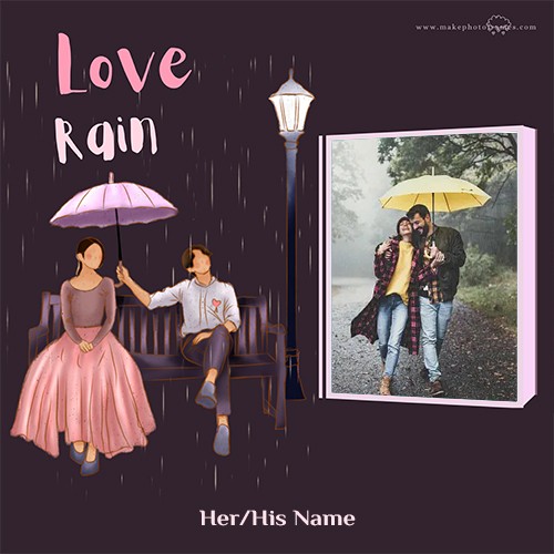 Rainy Day Photo Frame Image With Name Download