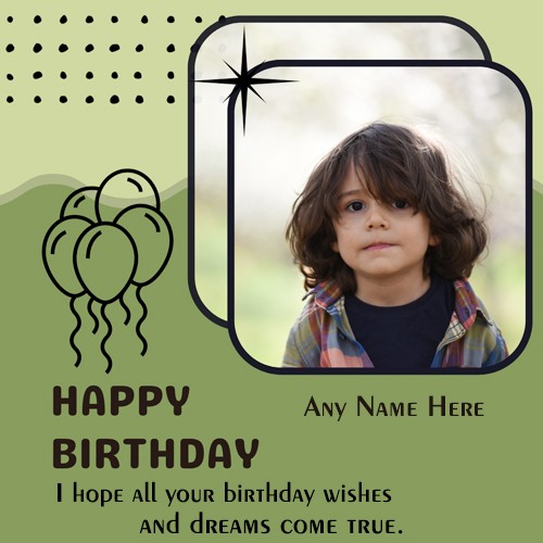 Happy Birthday Photo Greeting Frame With Name