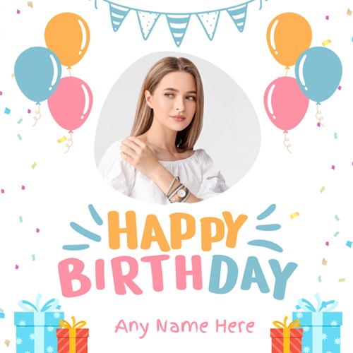 Birthday Cup Cake With Photo And Name Generator