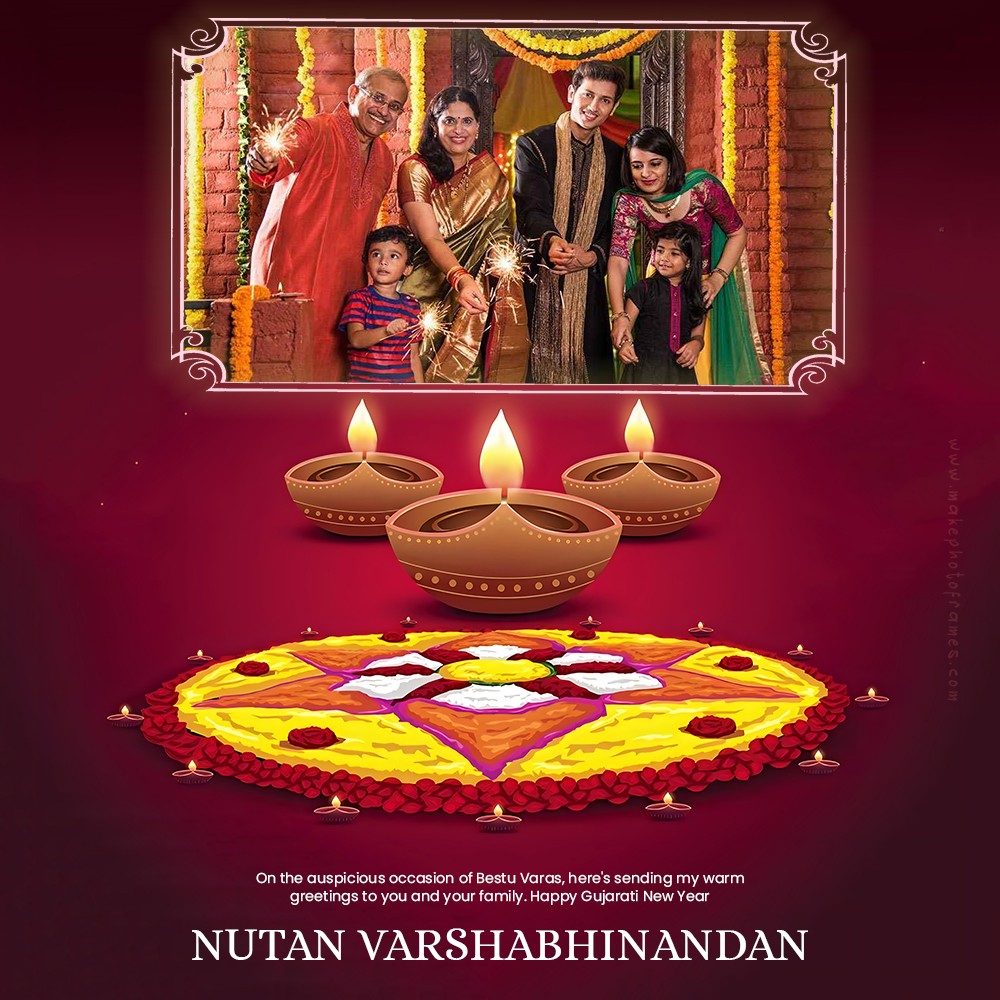 Nutan Varshabhinandan 2025 Wishes Greeting Card With Picture Edit Online