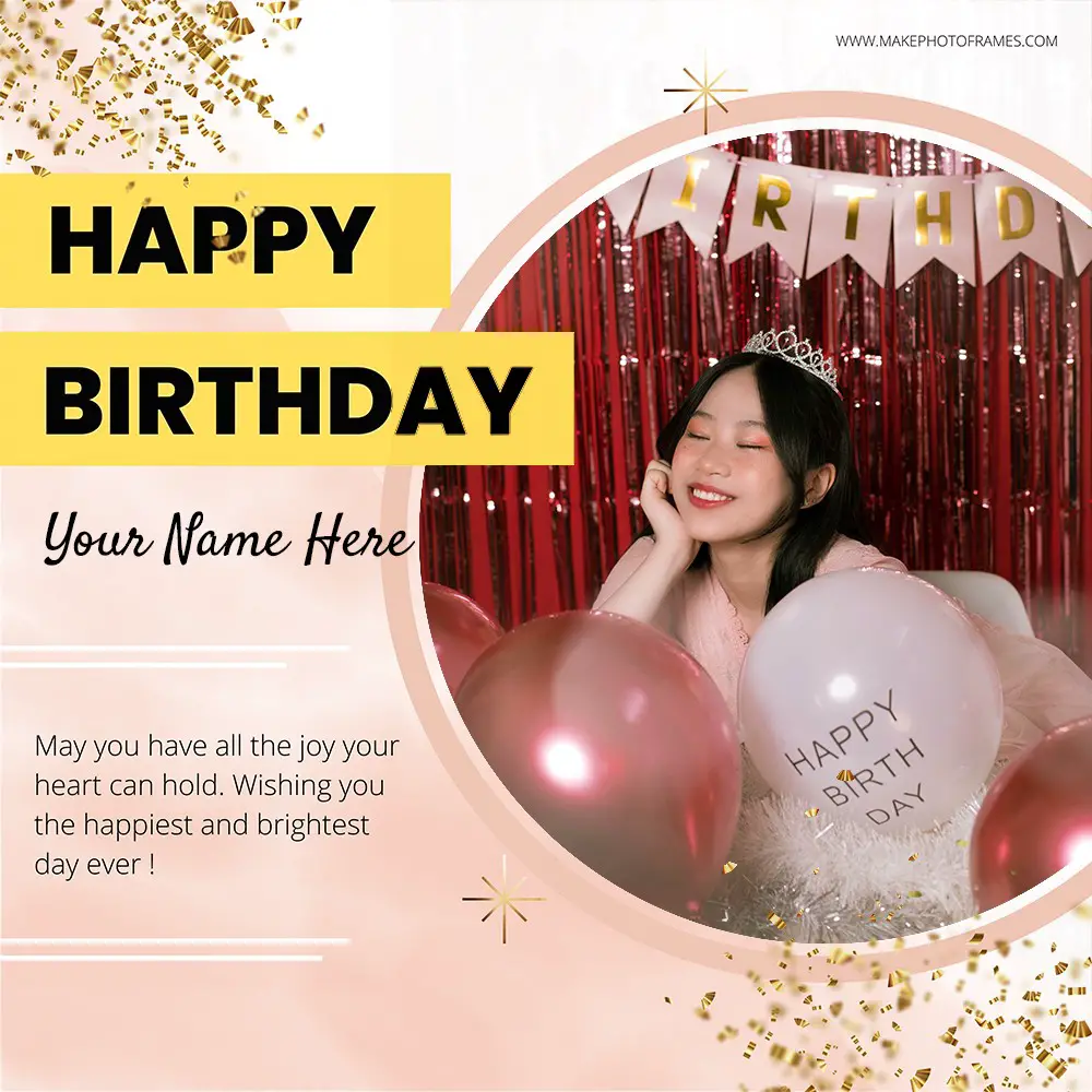 Add Photo On Birthday Card With Name