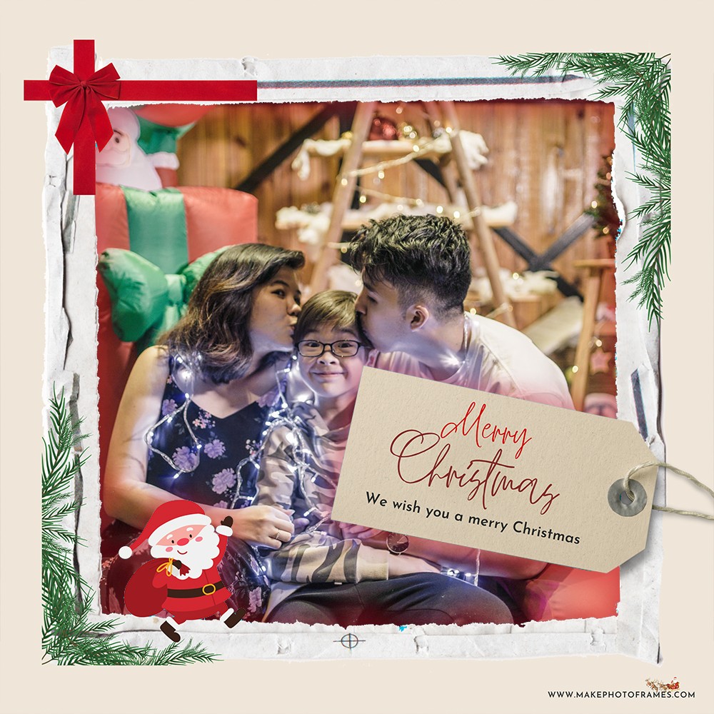 Free Digital Merry Christmas Xmas 2025 Picture Frame Editor