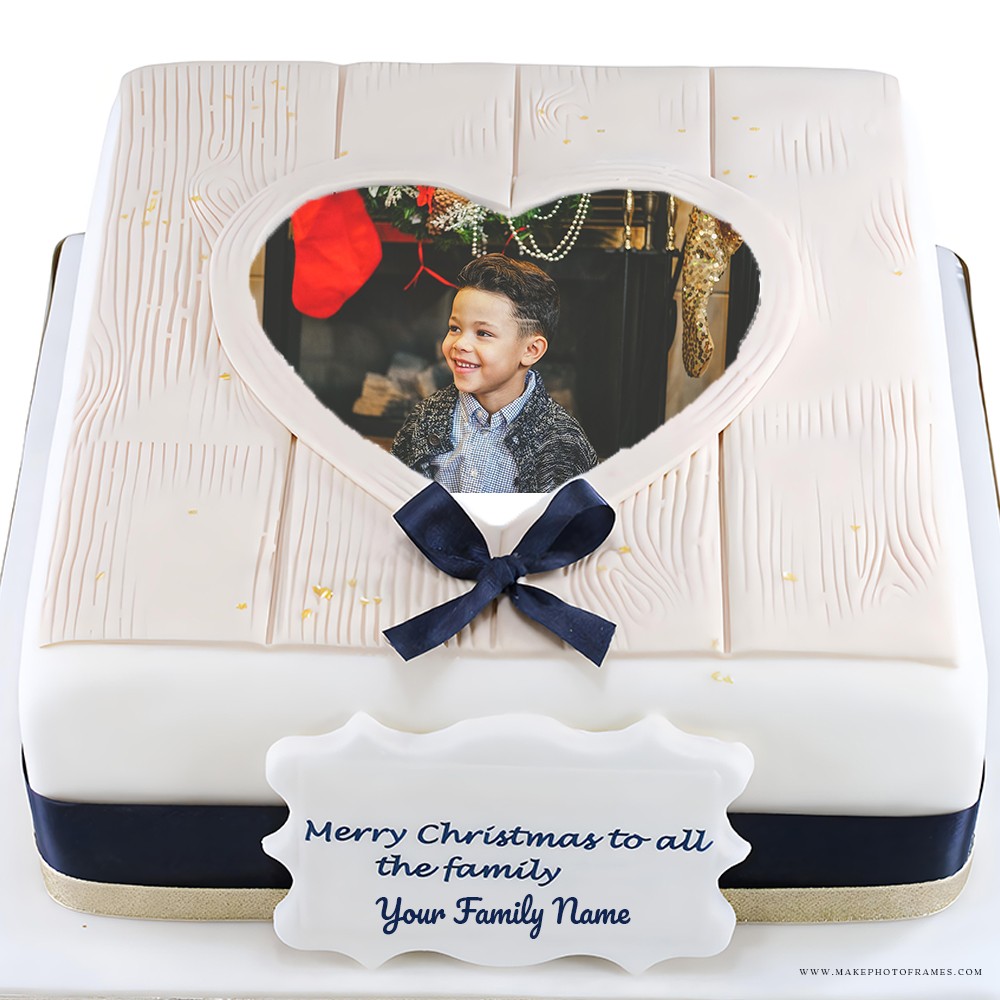 Merry Christmas Cake Create With Name And Photo Edit