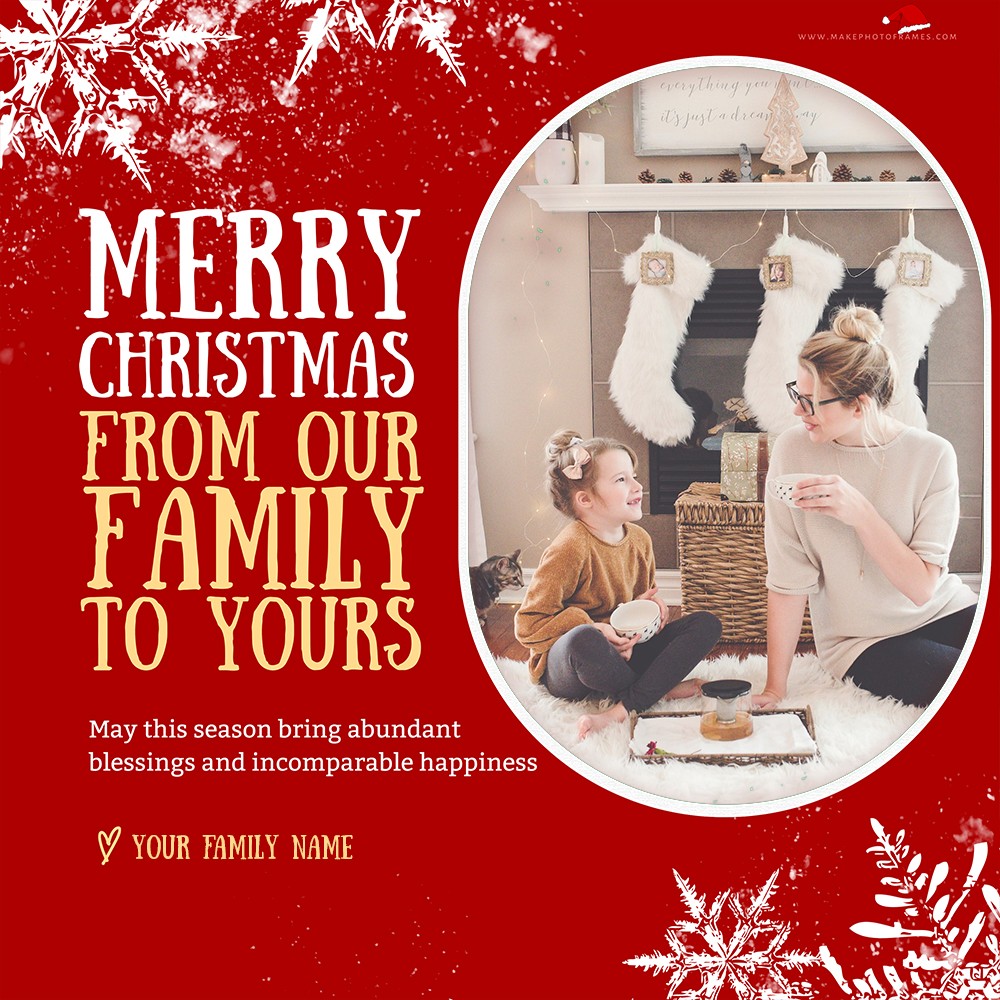 Wishing You A Merry Christmas And Happy New Year 2025 Photo Frame With Name