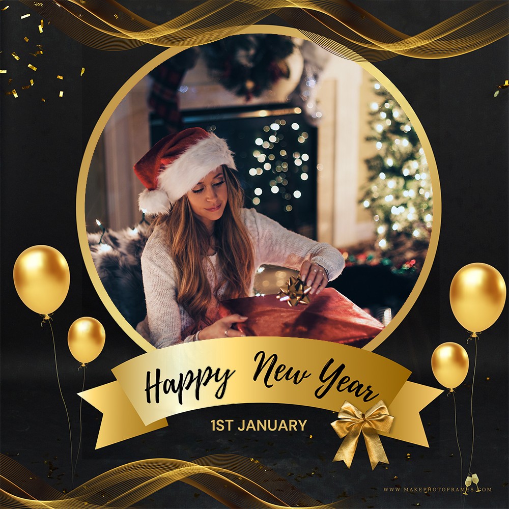 1st January 2025 Happy New Year Frame Online Editing